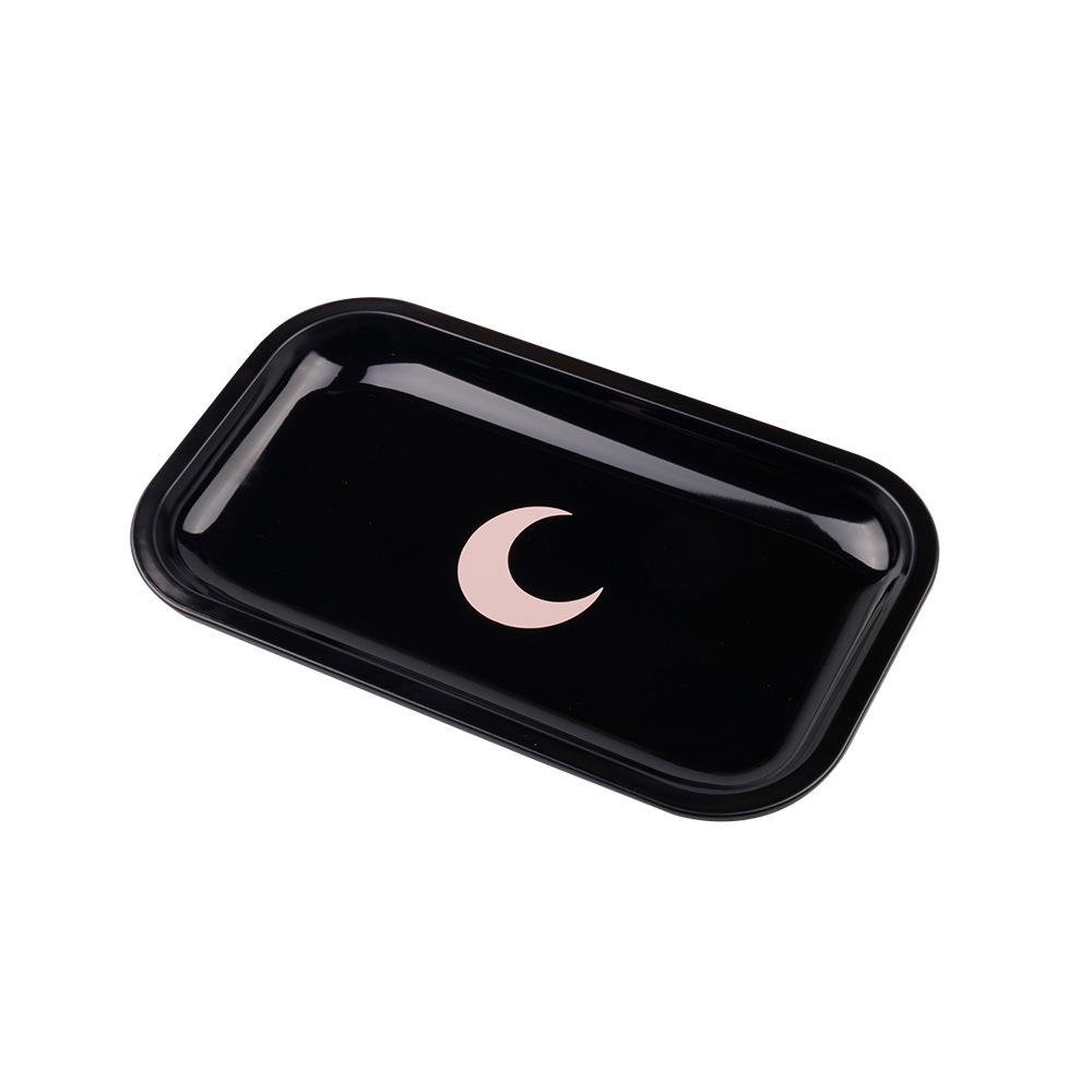 Moon Metal Cigarette Storage Rolling Tray(Random Color)