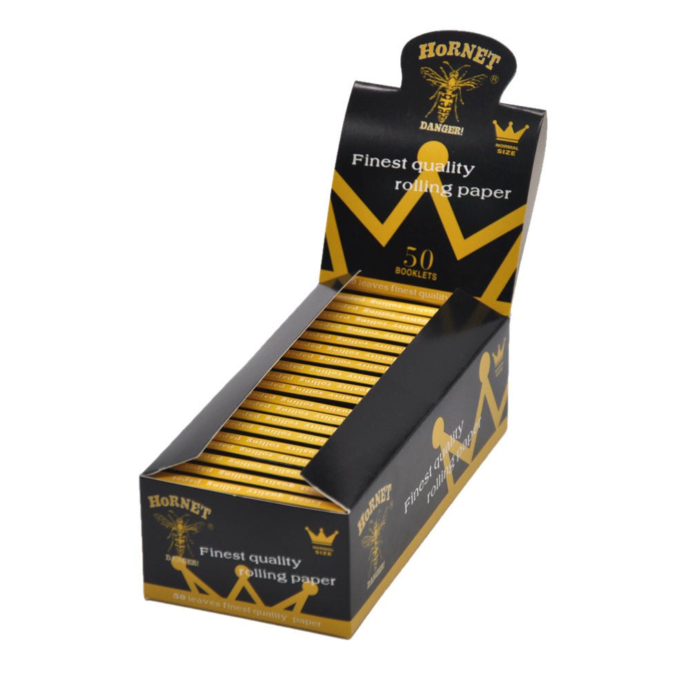 Hornet Black King Size Natural Rolling Paper Box of 50 Booklets/2500 sheets