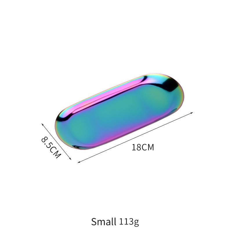 Rainbow Oval Metal Storage Rolling Tray
