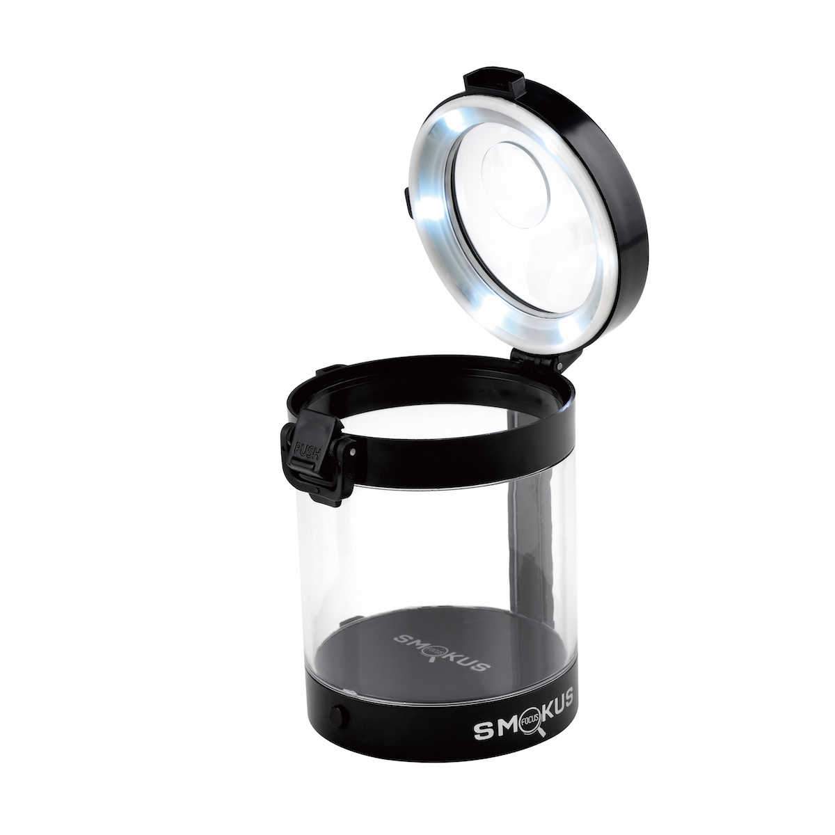 Smokus Focus Eclipse Middleman Jar with Light - Rechargeable with Magnifying Display - Various Colors