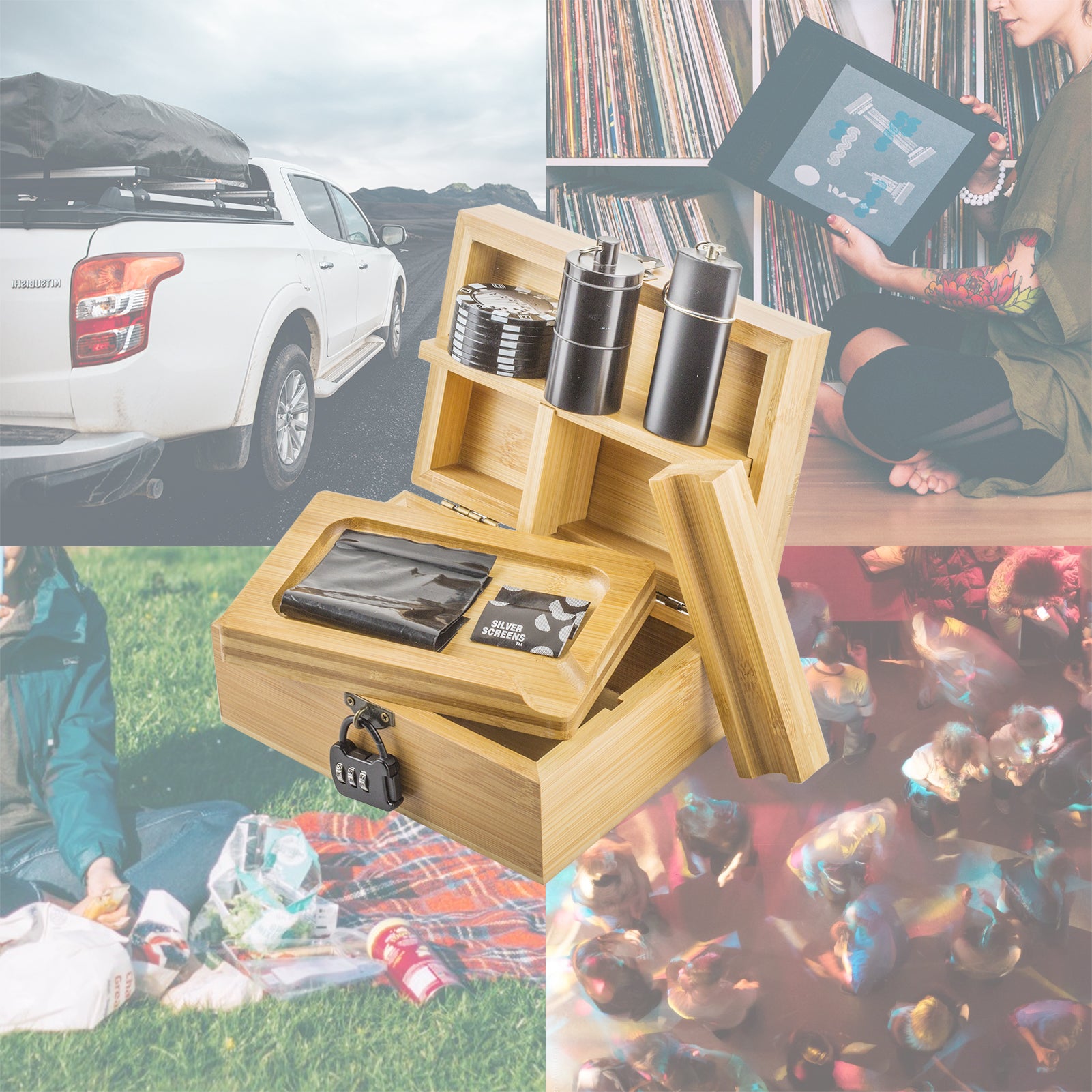 PUFFING BIRD Wooden Stash Box with Lock and key-Organiz Your Accessories