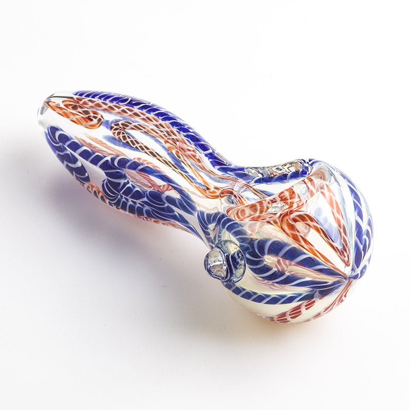 Clear Glass Spoon Pipe w/ Stripe