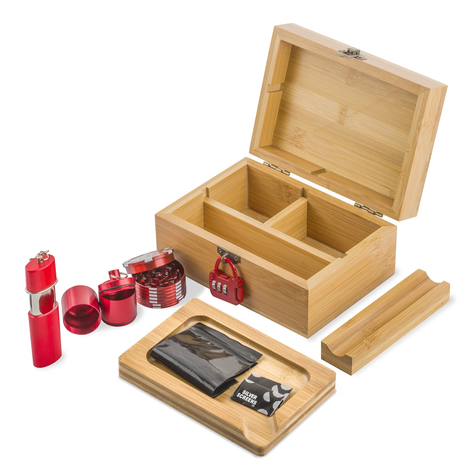 PUFFING BIRD Wooden Stash Box with Lock and key-Organiz Your Accessories
