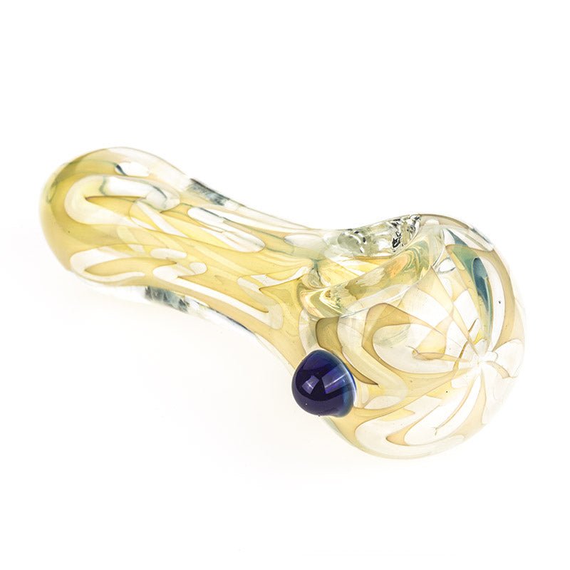 Yellow Fumed Glass Spoon Pipe