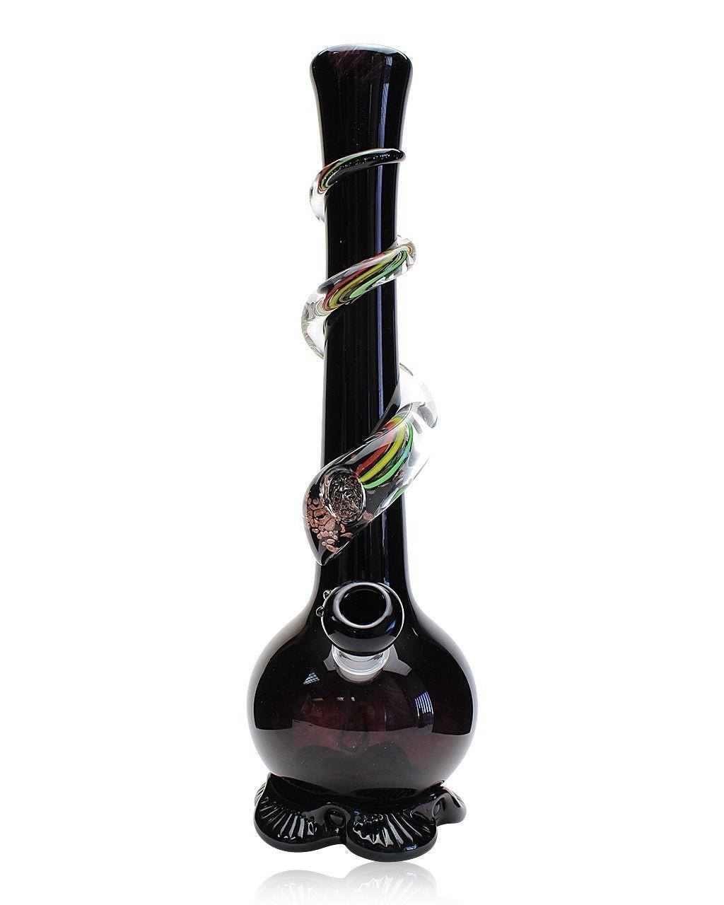 Noble Glass Medium Rasta Wrapped Soft Glass Bong