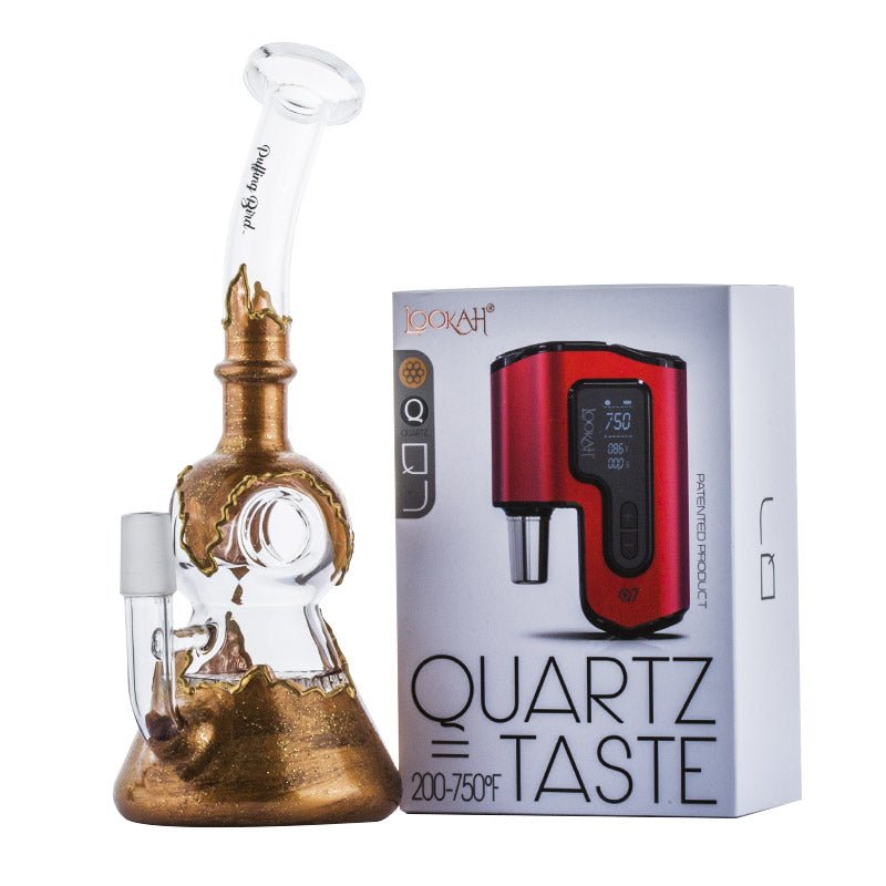 Paint Coated Honeycomb Dab Rig w/ Lookah Q7 Electric Dab Nail