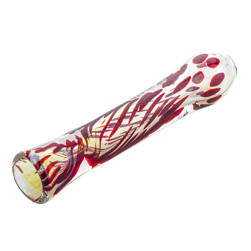 Chillum Glass Pipe w/ Red Strip - PuffingBird