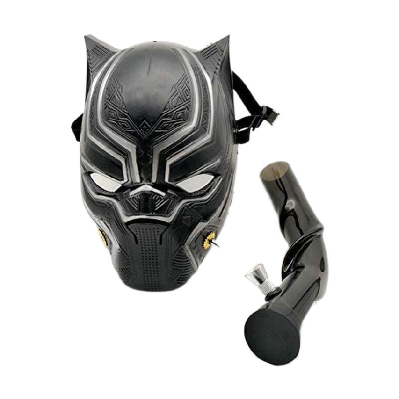 Black Panther Full-Coverage Gas Mask with Acrylic Bong