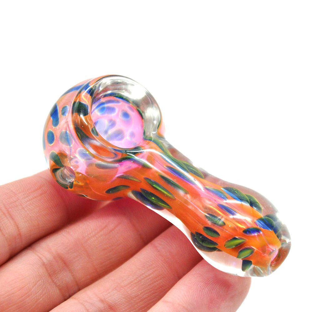 Polka Dot Glass Spoon Pipe - PuffingBird
