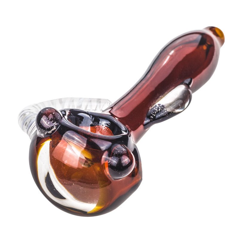 Glass Spoon Pipe with Glass Horns - PuffingBird