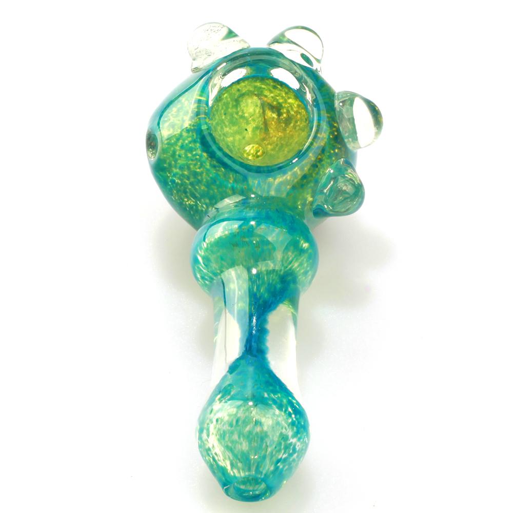 Turquoise Blue Dichroic Color Scheme Spoon Glass Pipe