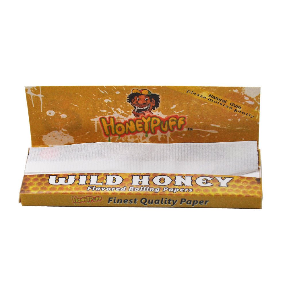 HoneyPuff Wild Honey Flavored Rolling Paper BOX of 12 Booklets / 384 Sheets