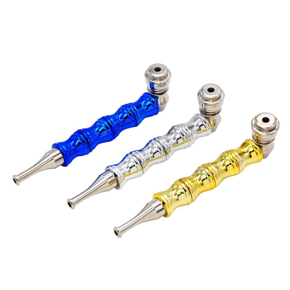 Bamboo Grip Metal Weed Pipe