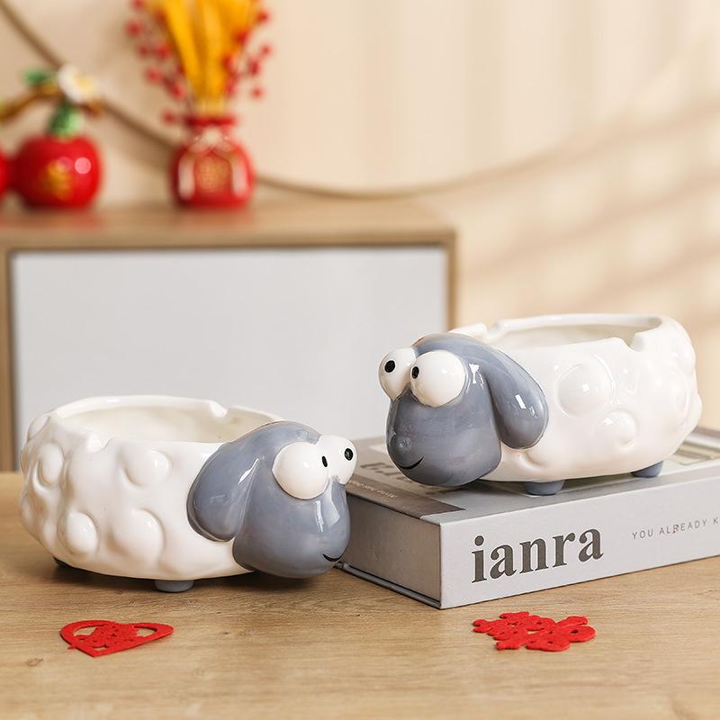 Ceramic Sheep Shaped Ashtray