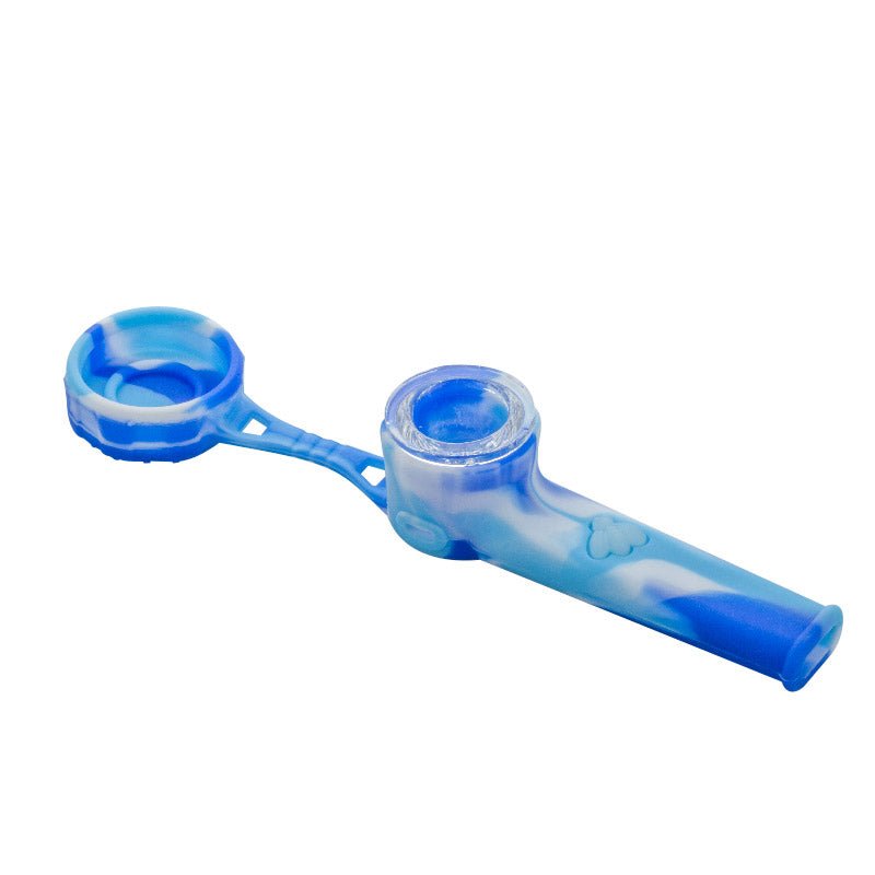 Colorful Silicone Pipe w/ Lid (Random Color)