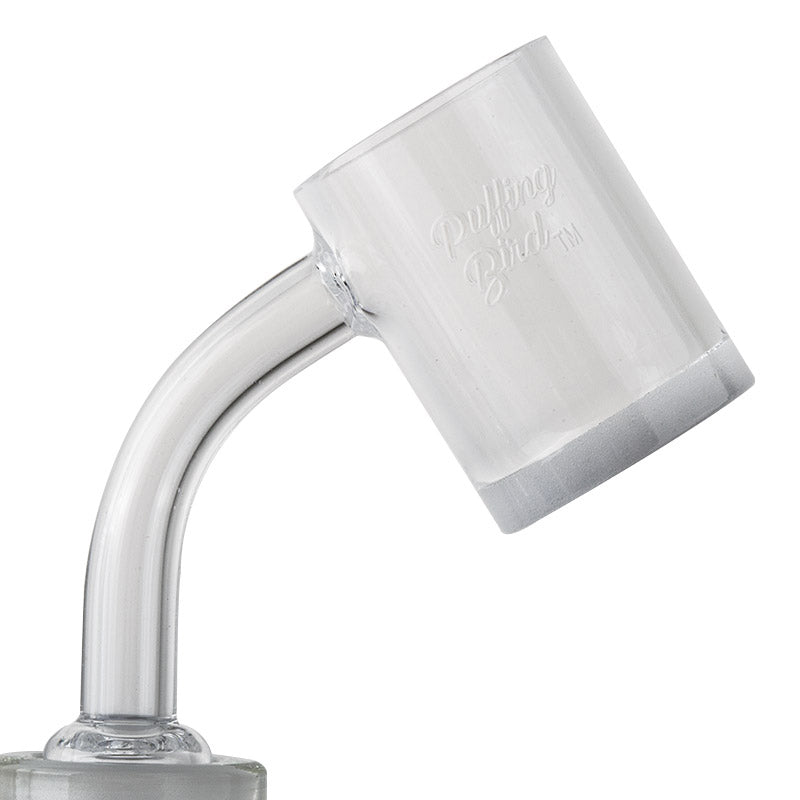 14mm Male 45 Degree White Bottom Quartz Banger