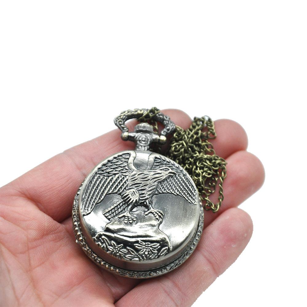 Necklace Hawk Pocket Watch Novelty Herb Grinder 3 Layer 45mm (2 Color)