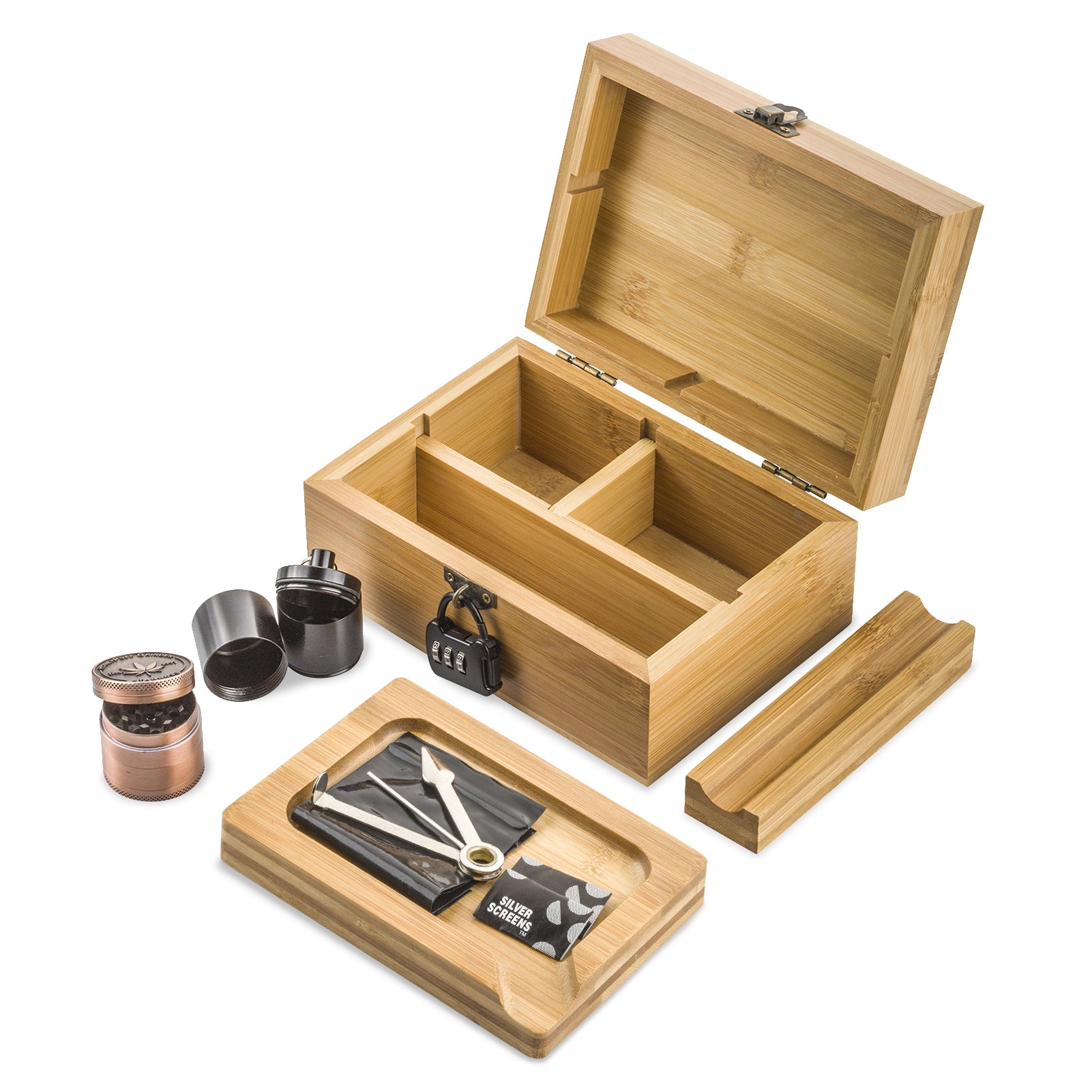 PUFFING BIRD Wooden Stash Box with Lock and key-Organiz Your Accessories