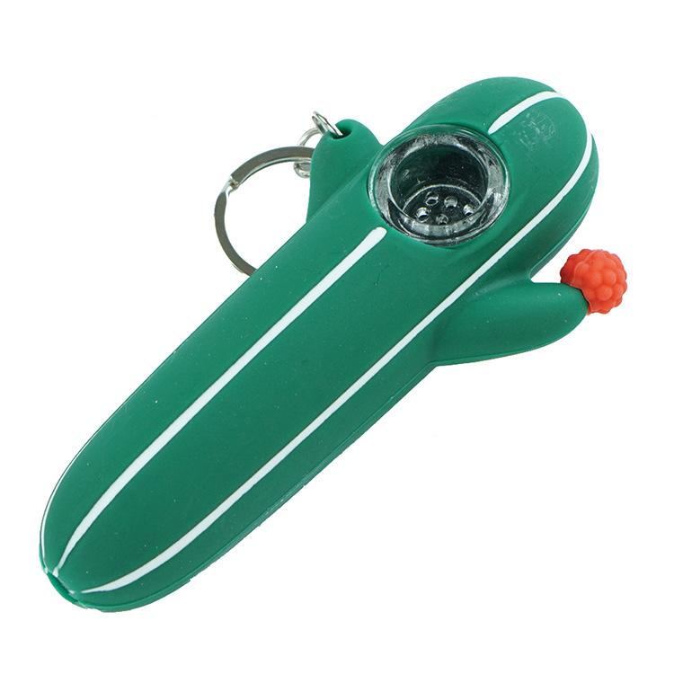 Cactus Silicone Pipe w/ Key Chain