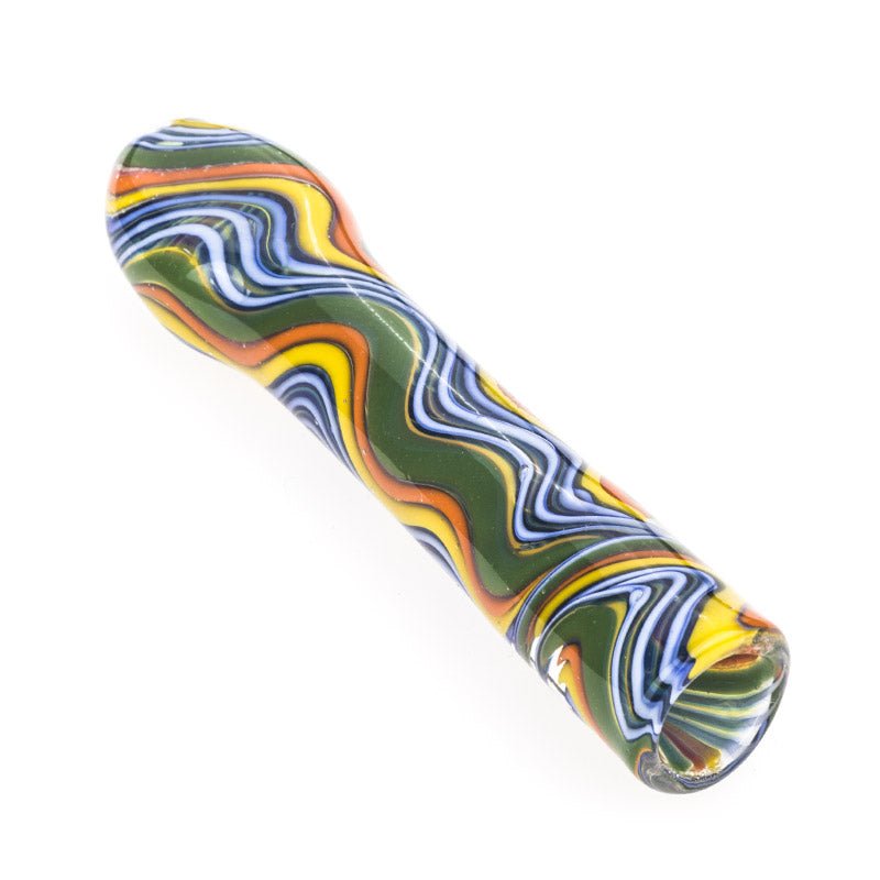 Colorful Strip Pattern One Hitter Glass Pipe - PuffingBird