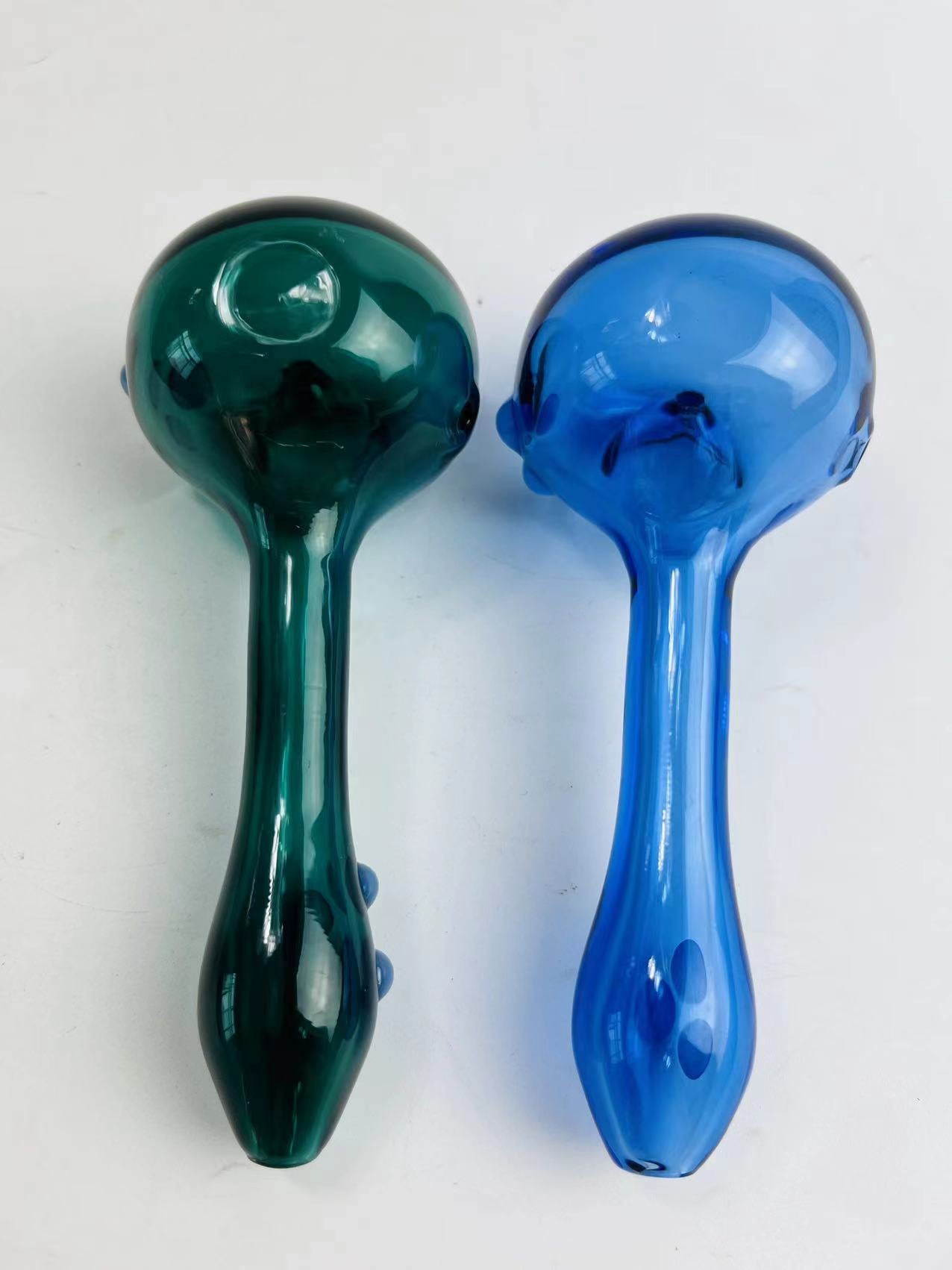 Pure Color Glass Pipe w/ Marble - PuffingBird