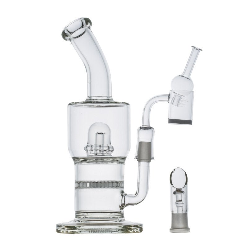 Extra Thick Glass Bong Set w/ Quartz Banger and Carb Cap
