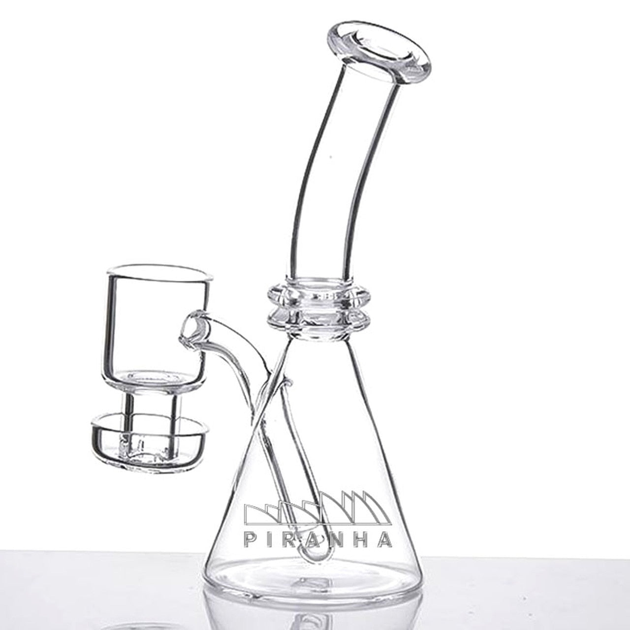 Piranha Quartz Beaker w/ Terp Vacuum Banger Nail & Carb Cap