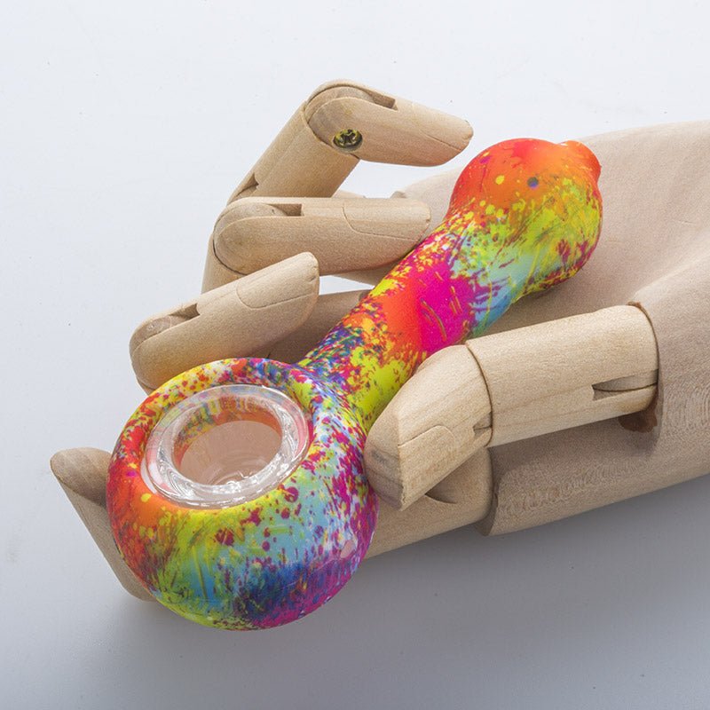 Paint-Splattered Silicone Spoon Pipe