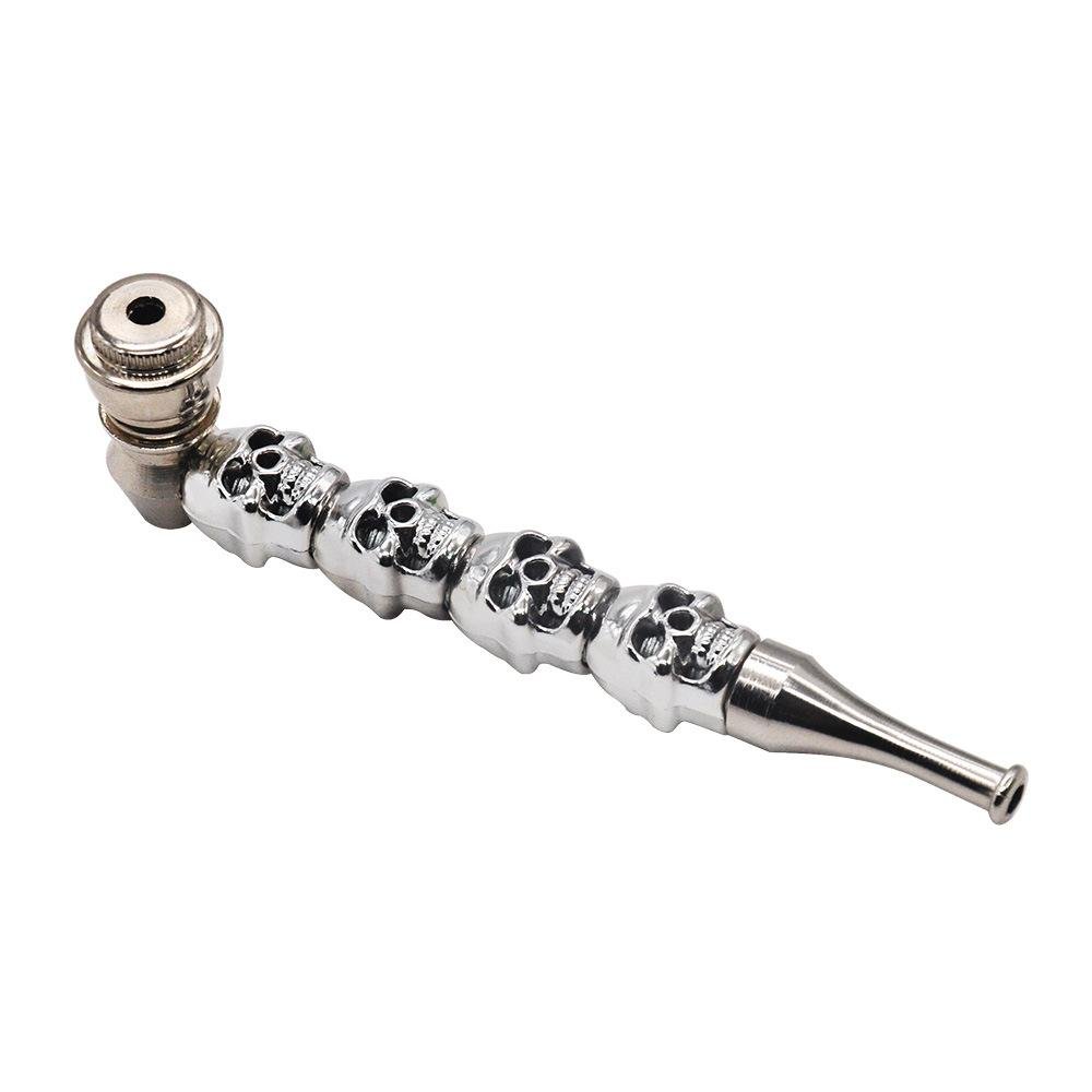 Portable Skull Metal Tobacco Pipe