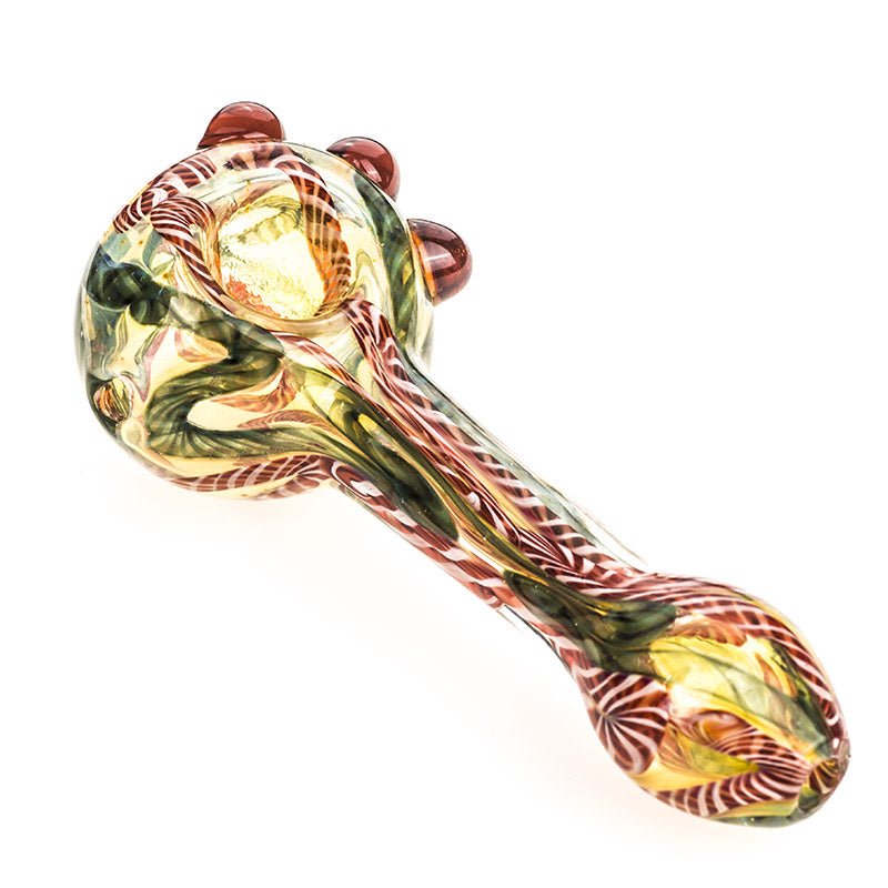 Fumed Glass Spoon Pipe w/ Marbles - PuffingBird