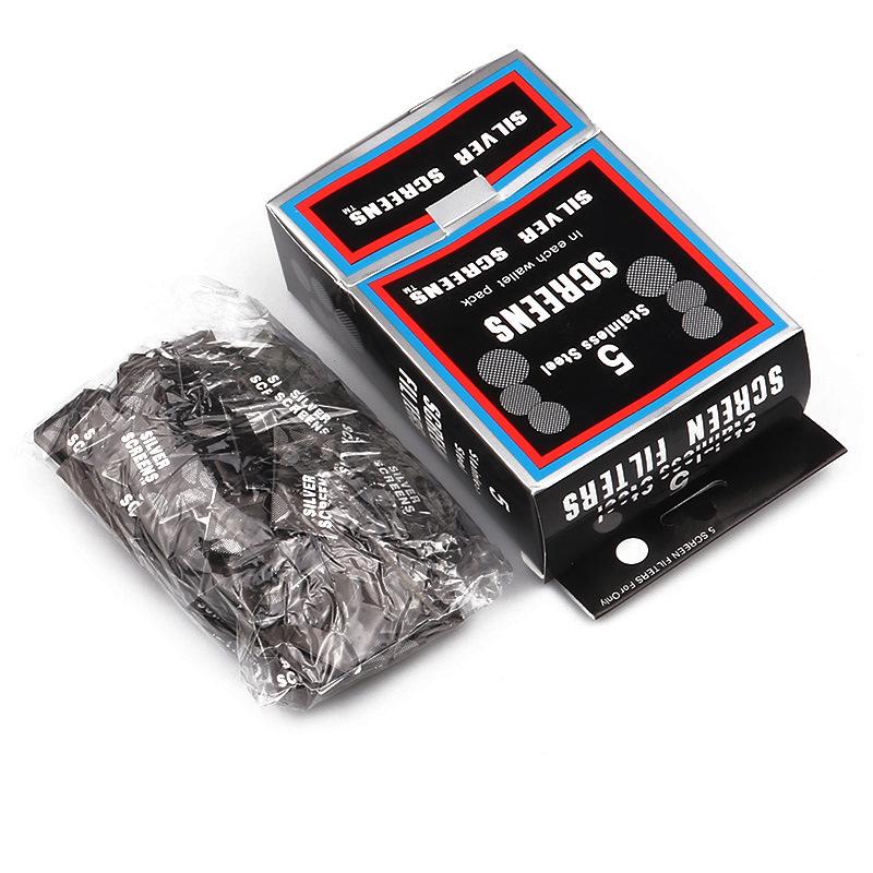 Silver Smoking Pipe and Bong Screen Filters - 100 Packs (5 Screens Each)