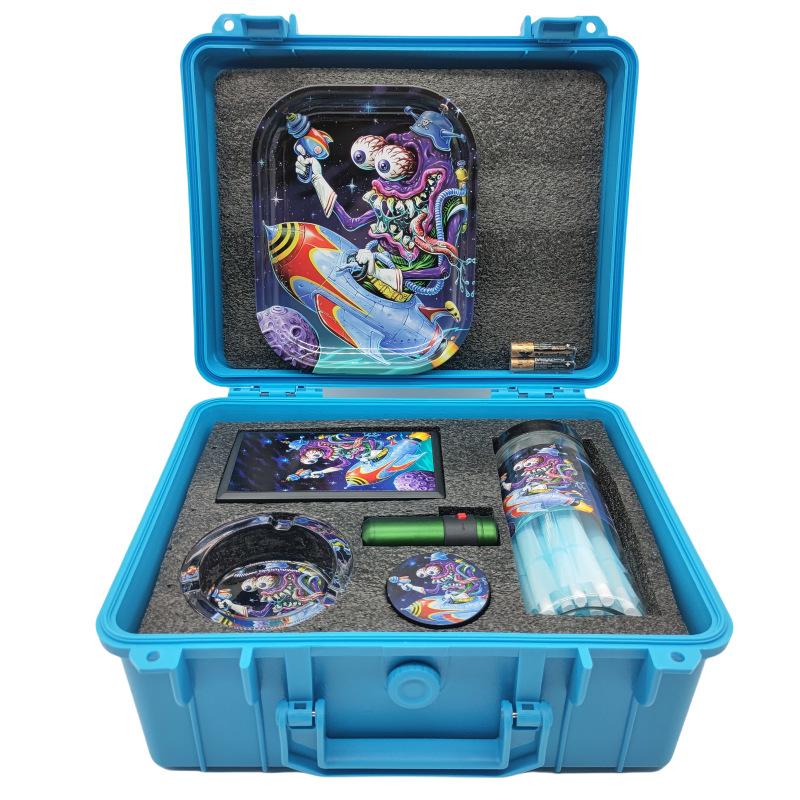 6-Piece Stoner Stash Box Kit - Anime Sticker Portable Case