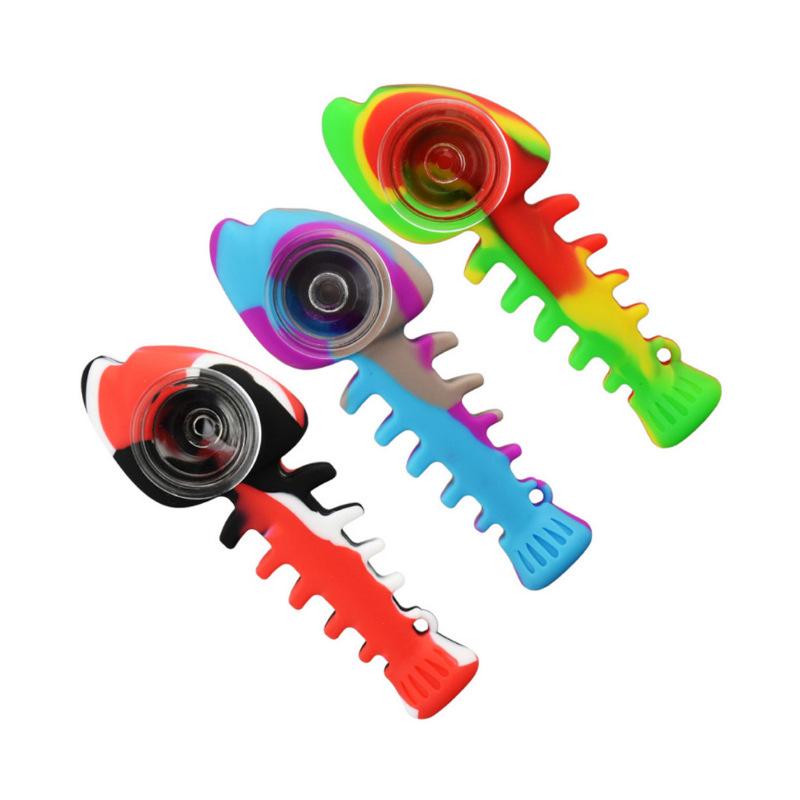 Fish Bone Silicone Weed Pipe