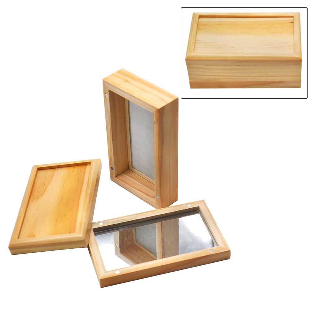 Wooden Box Mirror w/ Filter Screen Rolling Tray
