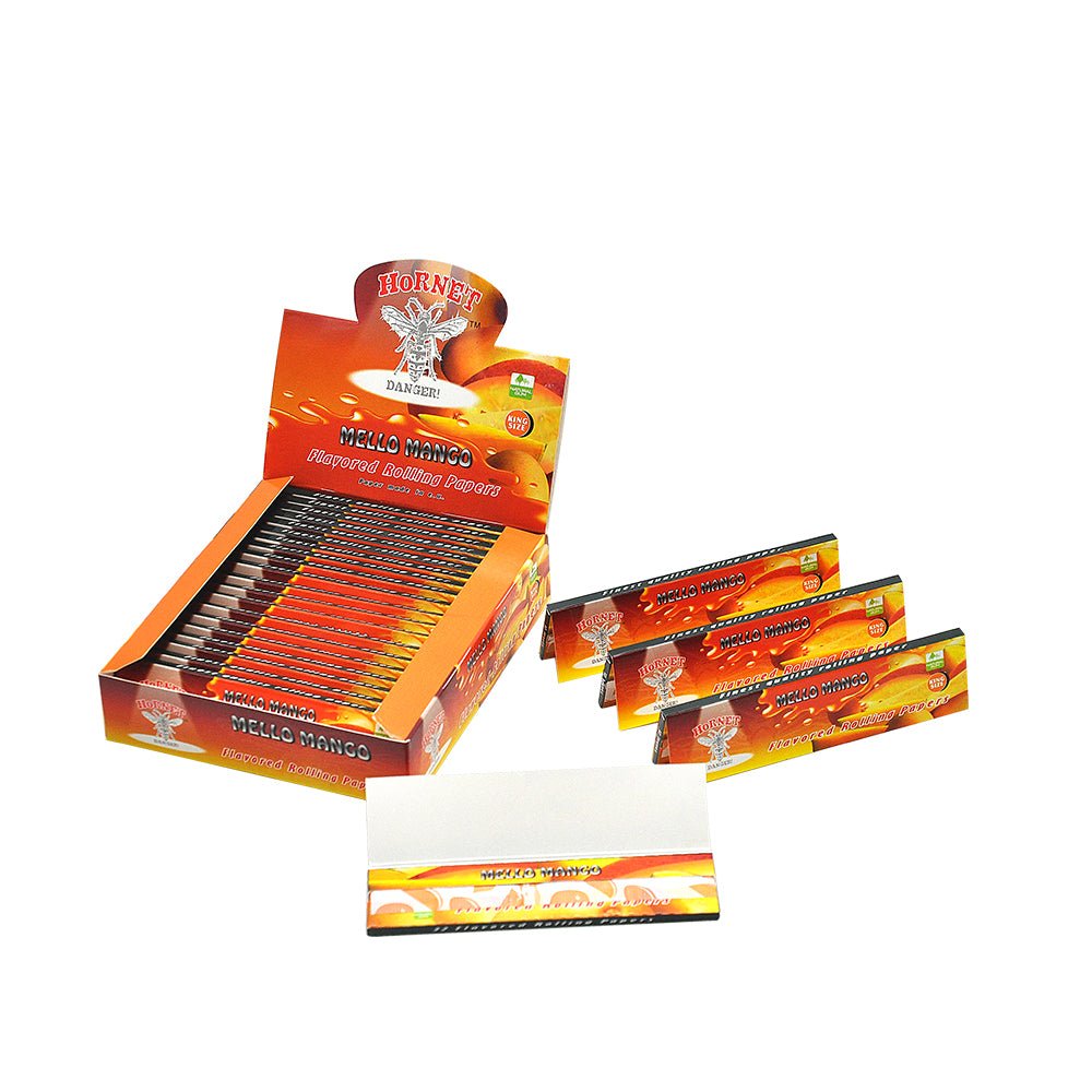 Hornet Kingsize Mango Flavored Rolling Paper Box of 25 Booklets/800 sheets