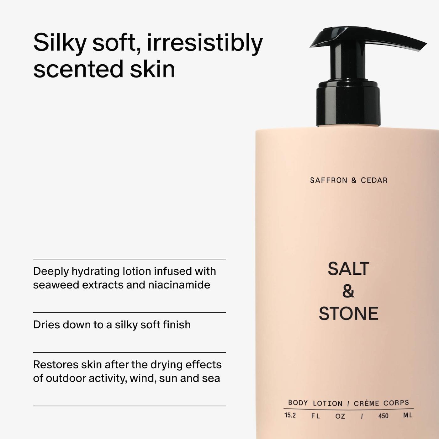 Saffron & Cedar Body Lotion with Niacinamide--15 oz / 450 mL