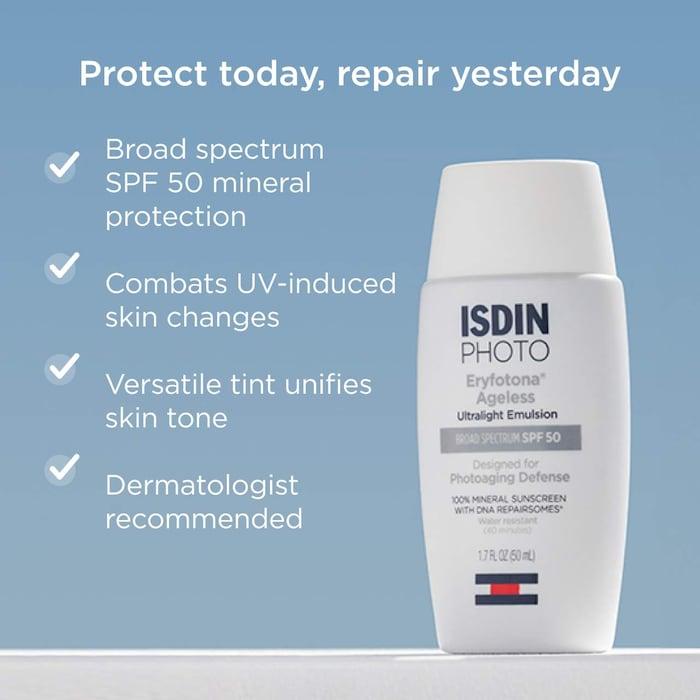ISDIN Eryfotona Ageless Ultralight Tinted Mineral Sunscreen SPF 50 - 1.7 oz / 50 ml