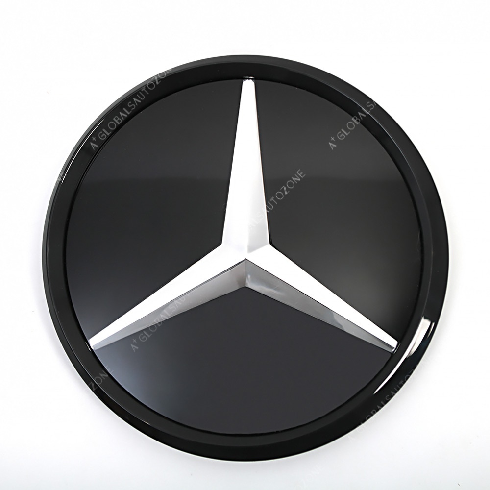 Glossy Black 3D Mirror Emblem For Mercedes Benz C-Class W204 S204 C204 2008-2014 C180 C200 C230 C250 C280 C300 C350 Shiny Black  Benz Grilles Mirror Star Logo Front Bumper Grille Badge