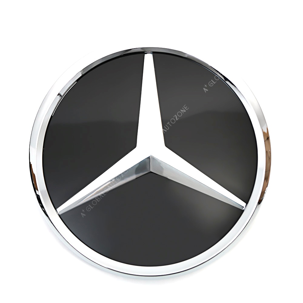 Chrome Silver Front 3D Mirror Emblem For Mercedes Benz C-Class W204 S204 C204 2008-2014 C180 C200 C230 C250 C280 C300 C350 Chrome Benz Grilles Mirror Star Logo Badge