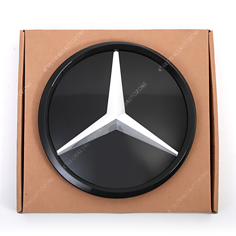 Glossy Black 3D Mirror Emblem For Mercedes Benz C-Class W204 S204 C204 2008-2014 C180 C200 C230 C250 C280 C300 C350 Shiny Black  Benz Grilles Mirror Star Logo Front Bumper Grille Badge