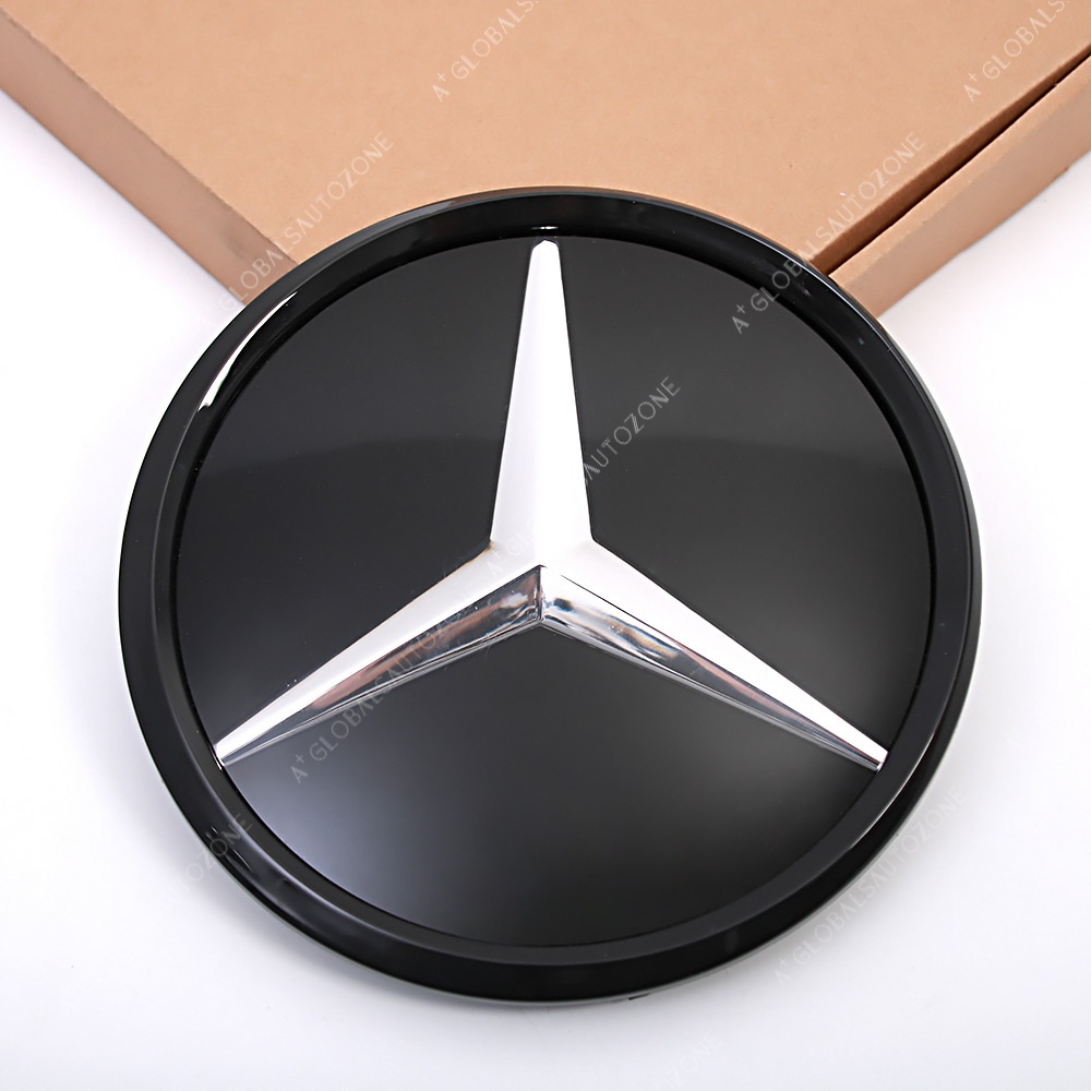 Glossy Black 3D Mirror Emblem For Mercedes Benz C-Class W204 S204 C204 2008-2014 C180 C200 C230 C250 C280 C300 C350 Shiny Black  Benz Grilles Mirror Star Logo Front Bumper Grille Badge
