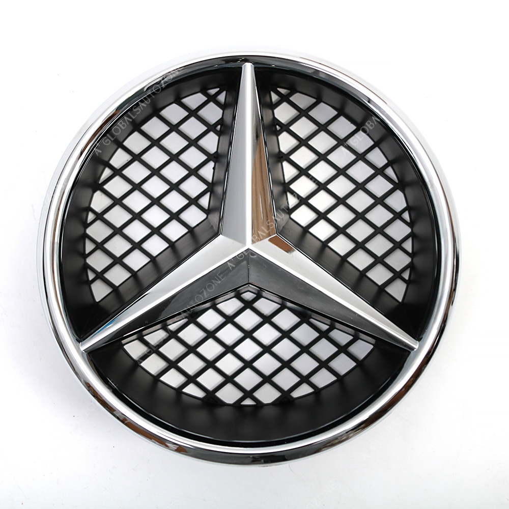 Chrome Silver Front Bumper Grille Emblems For Mercedes Benz C-Class W204 S204 C204 2008-2014 C180 C200 C230 C250 C280 C300 C350 Chrome Black Benz Grilles Star Logo Badge
