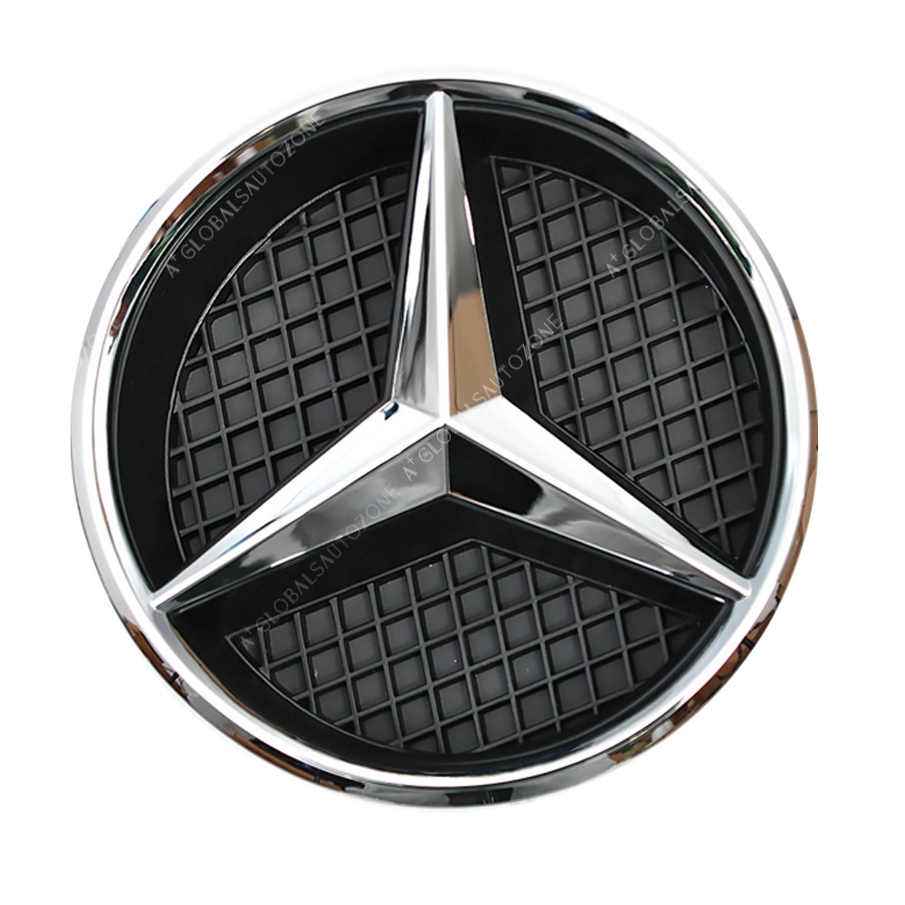 Chrome Silver Front Racing Grille Emblems For Mercedes Benz GLK-Class X204 2013-2015 GLK250 GLK300 GLK350 Chrome Benz Grilles Star Logo OE Badge