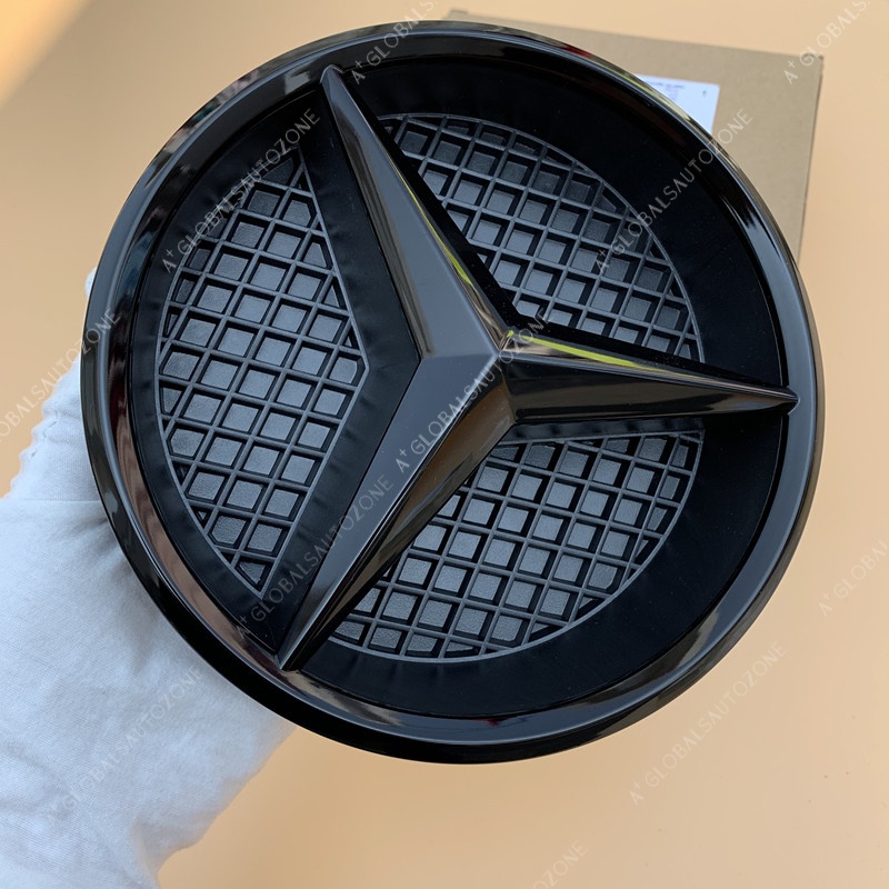 Glossy Black Front Bumper Grille Emblems For Mercedes Benz SL-Class R231 2013-2016 SL400 SL500 SL550 Shiny Black Benz Grilles Star Logo Badge