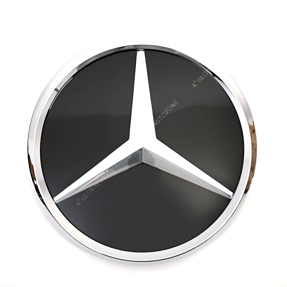 Chrome Silver 3D Mirror Emblem For Mercedes Benz SL-Class R231 2013-2016 SL400 SL500 SL550 Benz Grilles Mirror Star Logo Front Bumper Grille Badge