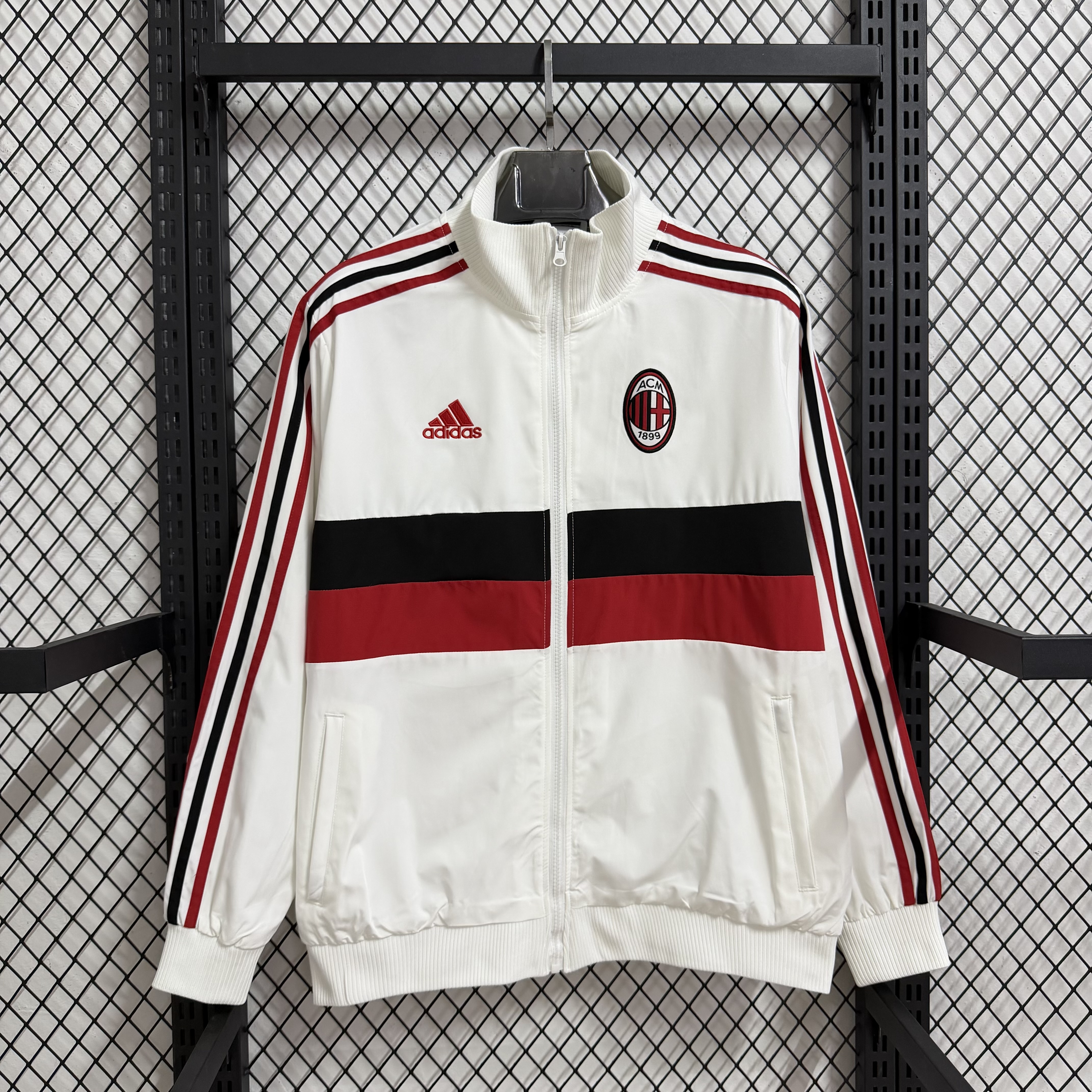 25-26 AC Milan white retro casual waterproof windbreaker