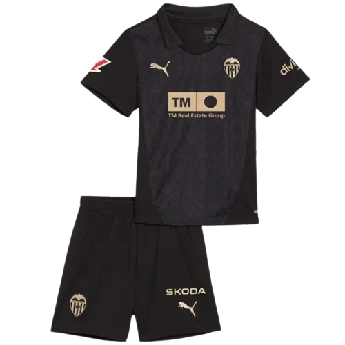 Kids Valencia Away Kits(Jersey+Shorts) 2024-25