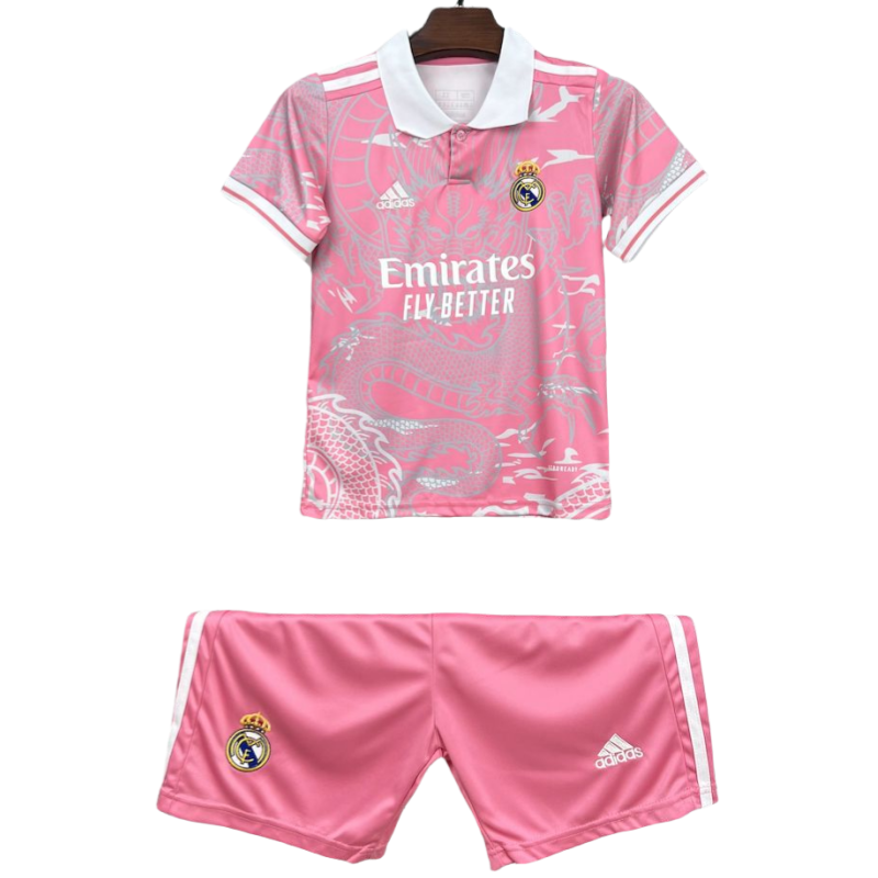 23-24 Real Madrid Pink Dragon Fan Special Edition Kid Kit football jersey