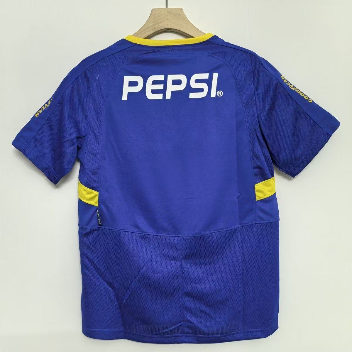 Boca Juniors 2003/04 Home Jersey – Blue & Yellow PEPSI | Fan Version Short Sleeve Football Shirt