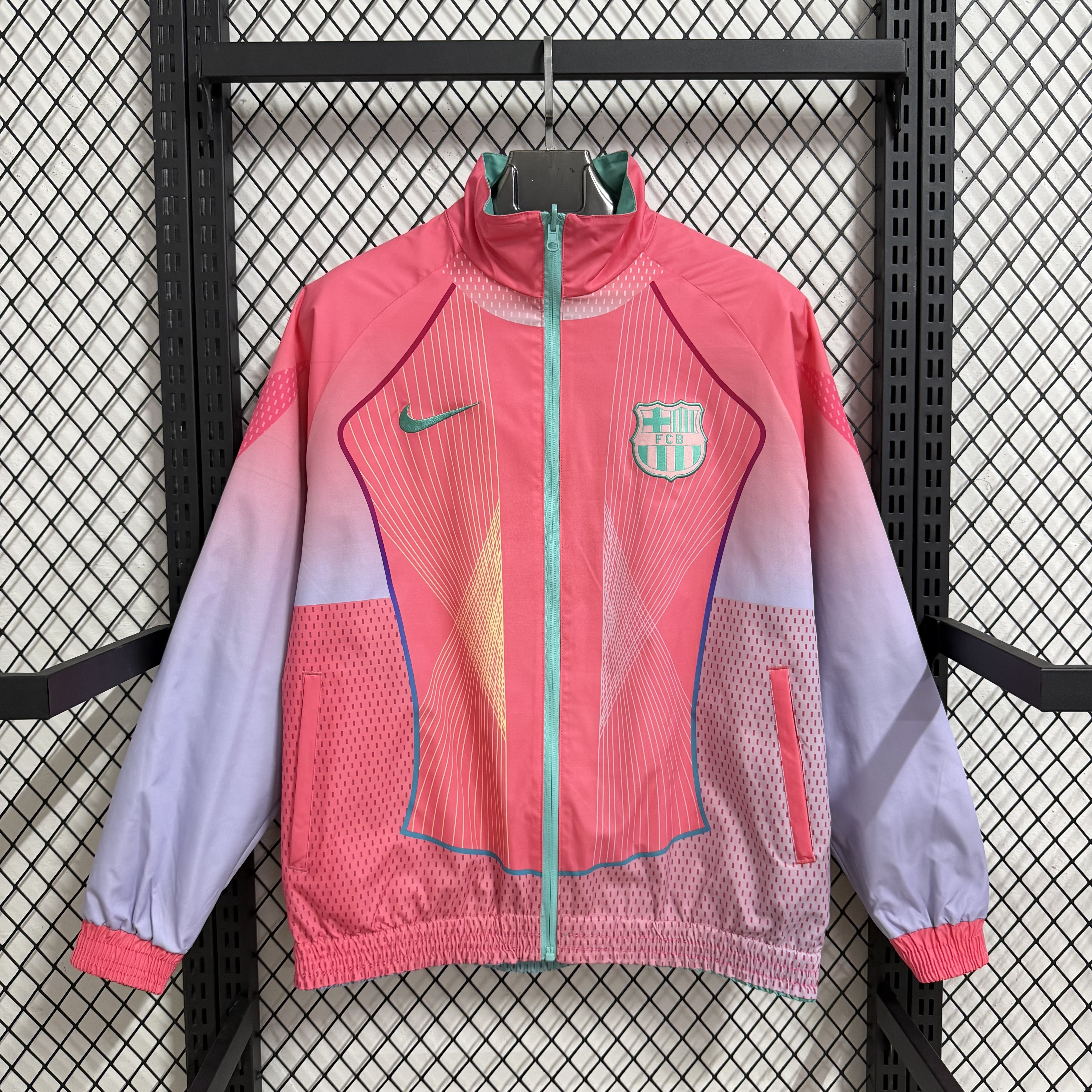 25-26 Basarona Pink Green Special Edition Double sided Waterproof Windbreaker